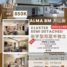 New Double Storey Semi Detached house for Sale at Alma Bukit Mertajam