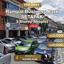 Rampai Business Park Setapak 3 storey shoplot for rent