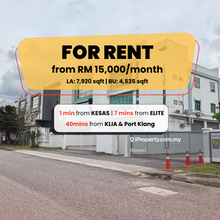 Flood-free 3-storey Semi-D Factory @ iparc 2, Shah Alam for Rent
