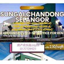 Newly completed  Sungai Chandong Warehouse cum 2-sty Office