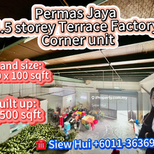 Permas Jaya nearby Aeon Permas -1.5 Storey Terrace factory Corner Unit