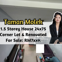 Taman Molek, 1.5 Storey Corner 24x75, Fully Renovated, Good Location