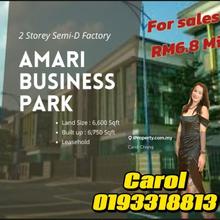 Amari Business Park Batu Caves @ 2 Storey Semi-D Factory For Sale