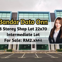 Bandar Dato Onn, 3 Storey Shop Lot 22x70, Intermediate, Bumi Lot
