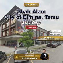 Shah Alam City of Elmina, Temu 2 sty Shop for Sale