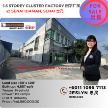 1.5 storey Cluster Factory @ Inno Parc Senai for Sale 