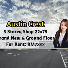 Austin Crest @ Emerald, 3 Storey Shop 22x75, Brand New, Intermediate