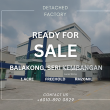 A Nice Detached Factory In Balakong For Sale