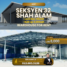 Seksyen 32 Shah Alam Warehouse For Rent 