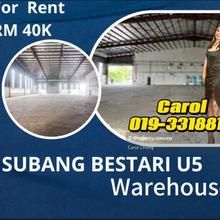 Warehouse Subang Bestari U5 For Rent 