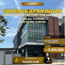 Sungai Kapar Indah Corner Semi D Factory For Sale / Rent