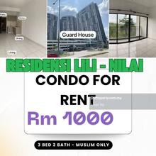 Residensi lily nilai 3 bed 2 bath condo for rent