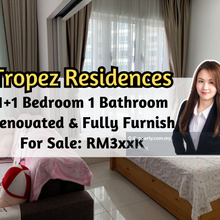 Tropez Residences, Renovated, Fully Furnished, Corner, 1 plus 1 Bed