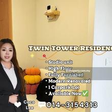 Twin Tower Residence @ Studio unit with Modern Renovated