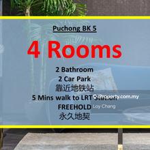 4 Rooms 2 car park 180m to LRT Cheap Fully Furnish