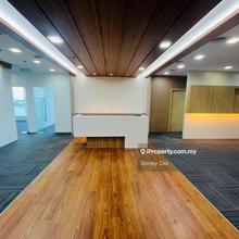 Partly fitted office unit with balcony