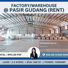 Pasir Gudang Warehouse Factory 2.5acres Bua 54k