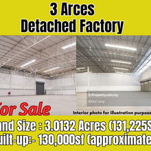 3 acres Detached Factory For sales 