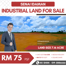 Senai Idaman 7.16 Acres Industrial Land for Sale