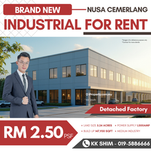 Brand New Nusa Cemerlang Buildup 147,930sqft Detached Factory for Rent