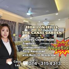 Horizon Hills,The Canal Garden @ Full Furnished 3-storey Cluster House