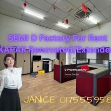 1.5 Semi D Factory Well Maintained ,Rent 25k 