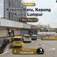 Kepong Baru, Kuala Lumpur 1 Story Shop Lot For Rent