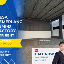 Desa Cemerlang Ulu Tiram Semi-D Factory for Rent