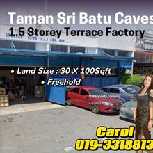 1.5 Storey Terrace Factory Taman Sri Batu Caves For Sales