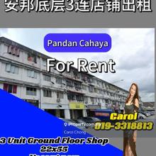 Pandan Cahaya Ampang 3 Adjoining Ground Floor Shop  For Rent 