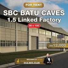 1.5 Linked Factory for Rent in Sbc Batu Caves