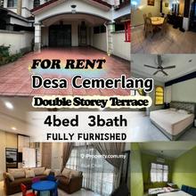 Desa Cemerlang 2 Storey Terrace 4bed 3bath Fully Furnished For Rent 