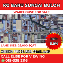 Warehouse with Industrial Land Kampung Baru Sungai Buloh High Roi 5.9%