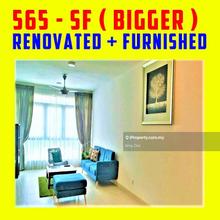 Renovated and furnished , bigger size 565 sf