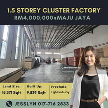 Taman Perindustrian Maju Jaya , 1.5 Storey Semi-D Factory For Sale