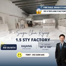 Super Cheap 30 x 100 Link Factory for Rent @ Sungai Chua Kajang