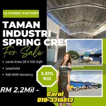 1.5 Storey Factory  Taman Industri Spring Crest @ Batu Caves For Rent