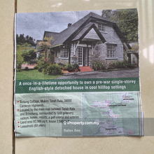 Cameron Highlands Pre War English Style Bungalow 