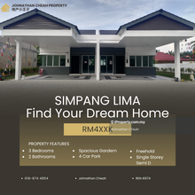 Low Density Freehold Single Storey Semi-D in Simpang Lima For Sale