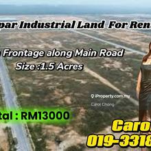 1.5 Acres Jalan  Kapar Industrial Land For Rent 