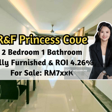 R&F Princess Cove, ROI 4.26%, Fully Furnished, 2 Bedroom 1 Bathroom