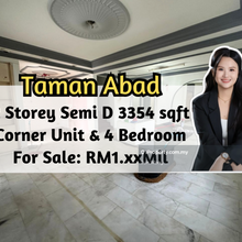 Taman Abad, 2 Storey Semi D 3354sqft, Corner Unit, 4 Bedroom 3 Bath