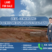 Desa Cemerlang 5 Acres Medium Industry Land For Sale 