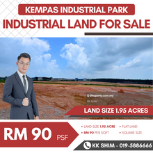 Berjaya Industrial Park @ Kempas 1.95 Acres Industrial Land for Sale
