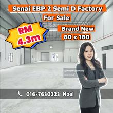 Senai Ebp 2 Double Storey Semi-D Factory @ Phase 3 For Sale