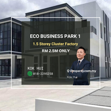 1.5 Storey Cluster Factory @ Eco Business Park For Sale!! Rm2.5m only!