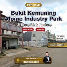 Bukit Kemuning Alpine Industry Park 1.5sty Link Factory For Sale