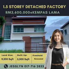 Tiong Nam Industry Park, Kempas 1.5 Storey Detached Factory For Sale