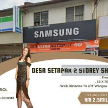 Desa Setapak 2 storey shop @Wangsa Maju For Sales