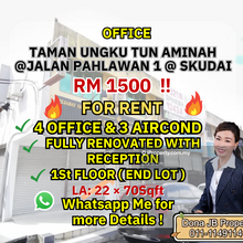 For Rent Office Taman Ungku Tun Aminah 1st Floor